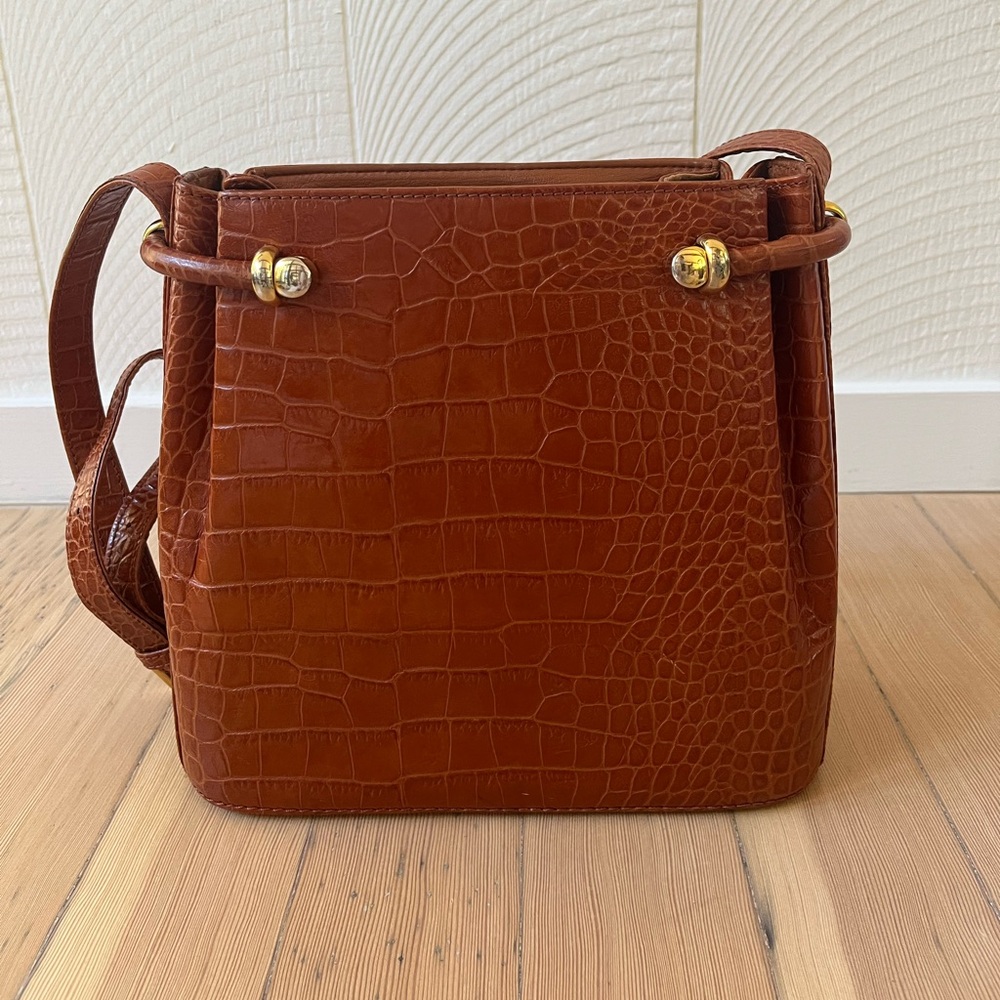 Vintage Bally Crocodile Embossed Shoulder Bag